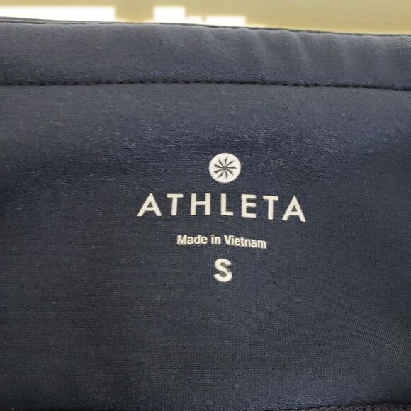 Athleta Polartec Running Tights Womens S Navy Blue Reflective Winter Hiking - Picture 9 of 12